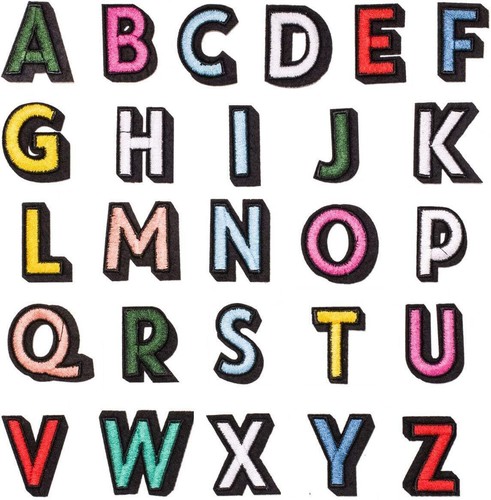 26pcs A-Z Alphabet Letters Patches Iron on Applique Sewing Badge DIY Clothing - Picture 61 of 68