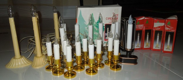 30 Christmas Candolier Brass Plastic Candles Window Lamp Lot Some New For Sale Online