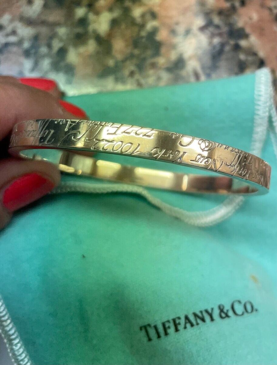 Tiffany & Co Sterling Notes Script Fifth Ave New York Bangle Tiffany & Co Sterling Notes Script Fifth Ave New York Bangle