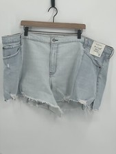 Abercrombie  Fitch Jean Shorts Women Plus 24 Light Blue Cutoff High Rise New