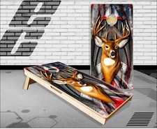 American Flag Deer hunter Armor Cornhole Boards Bean Bag Toss Game