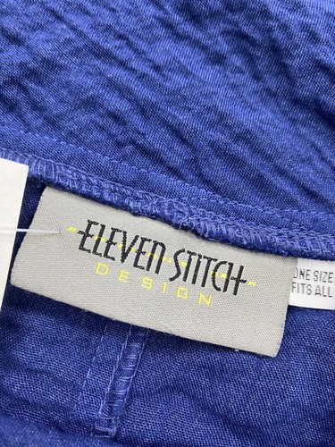 Eleven Stitch Design Top Women OS Midnight Blue Asymmetrical Tunic Lagenlook NWT - Picture 3 of 11