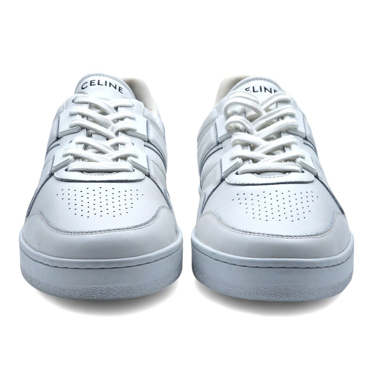 VIP【送料関税込】CELINE TRAINER LEATHER SNEAKERS Celine Trainer Low Top Sneakers - Leather - White - 44 11US