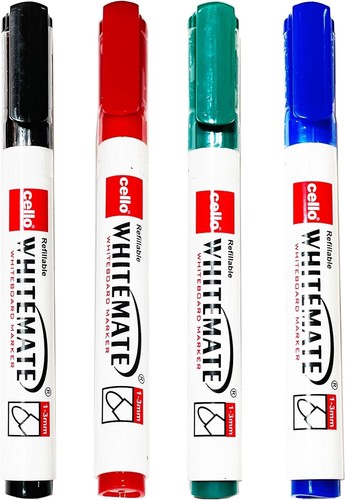 BIC Cello Whiteboard Marker Bullet Tip, Multi-coloured, Pack of 10, 1-3mm, - Picture 3 of 4