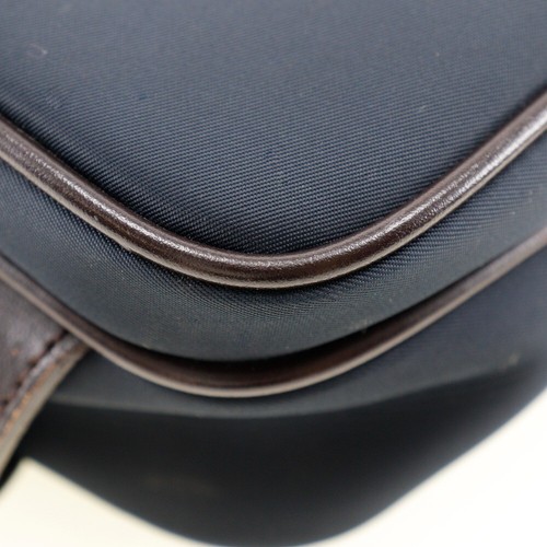 Burberry Black Label Men's Waist Bag Shoulder Bag Nylon Navy Brown Authentic - Picture 4 of 9