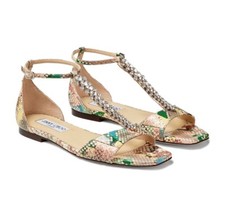 Jimmy Choo Bella Snakeskin Effect Luxury Sandals