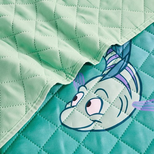 PRINCESS ARIEL DISNEY ORIGINAL LICENSED BEDSPREAD QUILTED 1 PC TWIN SIZE - Picture 3 of 5