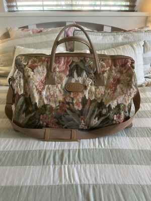 EUC Vintage Floral Print Adolfo Travel Bag Luggage Large