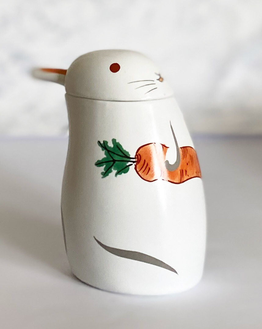 Arita Yaki Japanisch Soja Sauce Flasche Krügchen Hase Usagi Motiv Made IN Japan