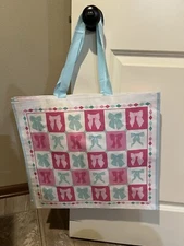 Coquette bow reusable shopping bags set of 2