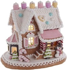 Kurt Adler 9" LED Lighted Gingerbread House Christmas Table Decor GBJ0010