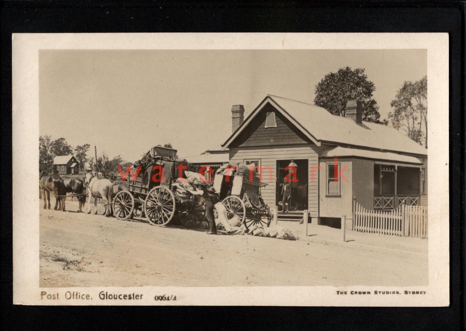 AUSTRALIA NSW GLOUCESTER POST OFFICE MAIL WAGGONS H. E. Young RP PC