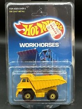 1988 Hot Wheels YELLOW DUMP TRUCK Workhorses UNPUNCHED CARD 1171 free shipping