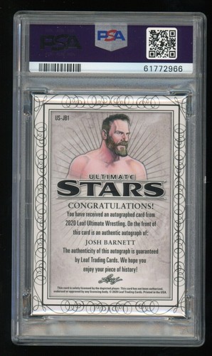 Josh Barnett PSA 9, #7/10 Red Auto 2020 Leaf Ultimate Wrestling Warmaster - Picture 2 of 4