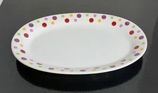 Pampered Chef DOTS Oval Platter Simple Additions Serving Dish