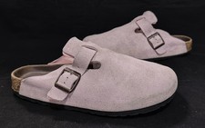 Ladies Birkenstock BOSTON Pink suede Slip-on Clog Mules Shoes Size UK 6.5 40