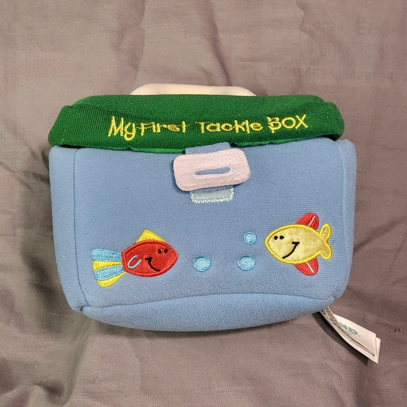 Gund Baby Play Soft Collection My First Tackle Box Fishing Pole Worm 2 Fish