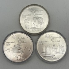 1973-1976 Canadian Montreal Olympics Silver Coins / Lot Of 3 / ASW 2.16oz #1917D