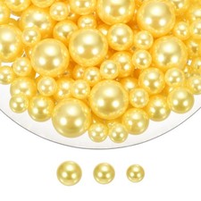 200 Pcs Pearl Bead for Vase Filler 20/14/10mm Floating Beads Yellow 