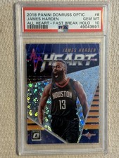2018 Donruss Optic James Harden All Heart Fast Break Holo Psa 10!