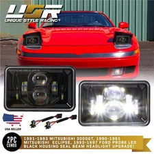 LED Projector Headlight + Harness Upgrade Fit For H4666 4x6 Halogen Sealed Beam