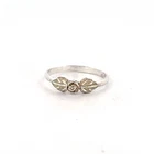 Vintage  Hills Gold Sterling Silver 925 Rose Leaf Motif Ring Size 7