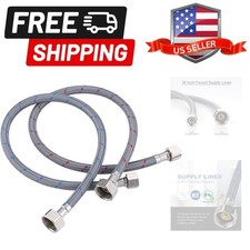 30  Length Faucet Hose Connects Bathroom Kitchen Sink to Water Supply Braided...