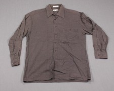 PIERRE CARDIN Mens Brown Checked Long Sleeve Shirt Cotton Sz M