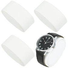 4Pcs PU Leather Watch Pillows 2.6" x 1.4" x 1.9" Watches Bracelet Bangle White
