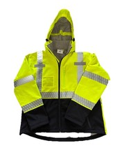 Pyramex RJ4010L Class 3 Hi Vis Waterproof Softshell Safety Jacket Hooded Large