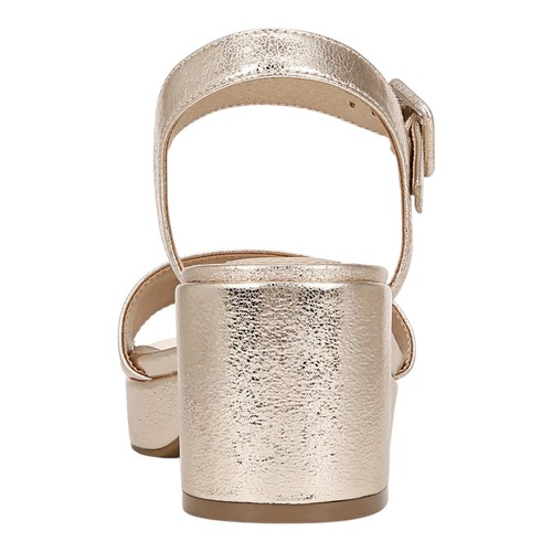 Sandalias LifeStride para mujer con plataforma rítmica de tacón ancho doradas talla 6 - Imagen 3 de 5