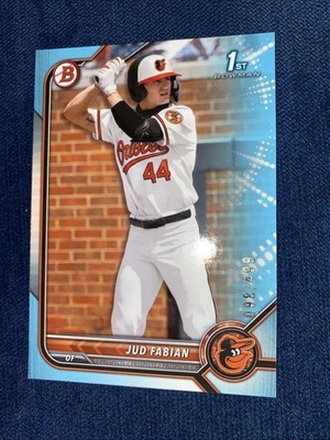 Jud Fabian 2022 Bowman Draft Sky Blue Paper Parallel /499 Baltimore Orioles