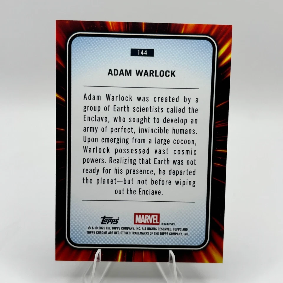 Marvel Adam Warlock черный сапфир /10 - 2025 Topps хром сапфир Marvel #144 - Изображение 3 из 3
