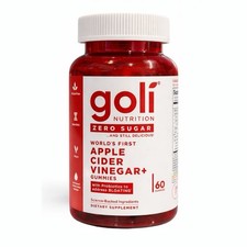 Goli Apple Cider Vinegar Gummies Zero Sugar w/ Probiotics 60 Gummies-NEW