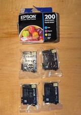 Epson 200 Black Cyan Magenta Yellow Ink Cartridges Combo 4 Pack Exp2029 Open Box