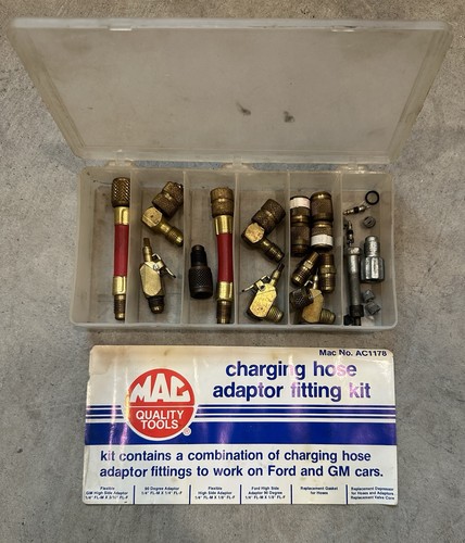 Mac Tools Charging Hose Adaptor Fitting Kit AC1178 w/ Extra Fittings FREE SHIP