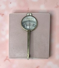 Vintage MCM Pink DETECTO Bathroom Floor Scale Bubble Tested And Works Well