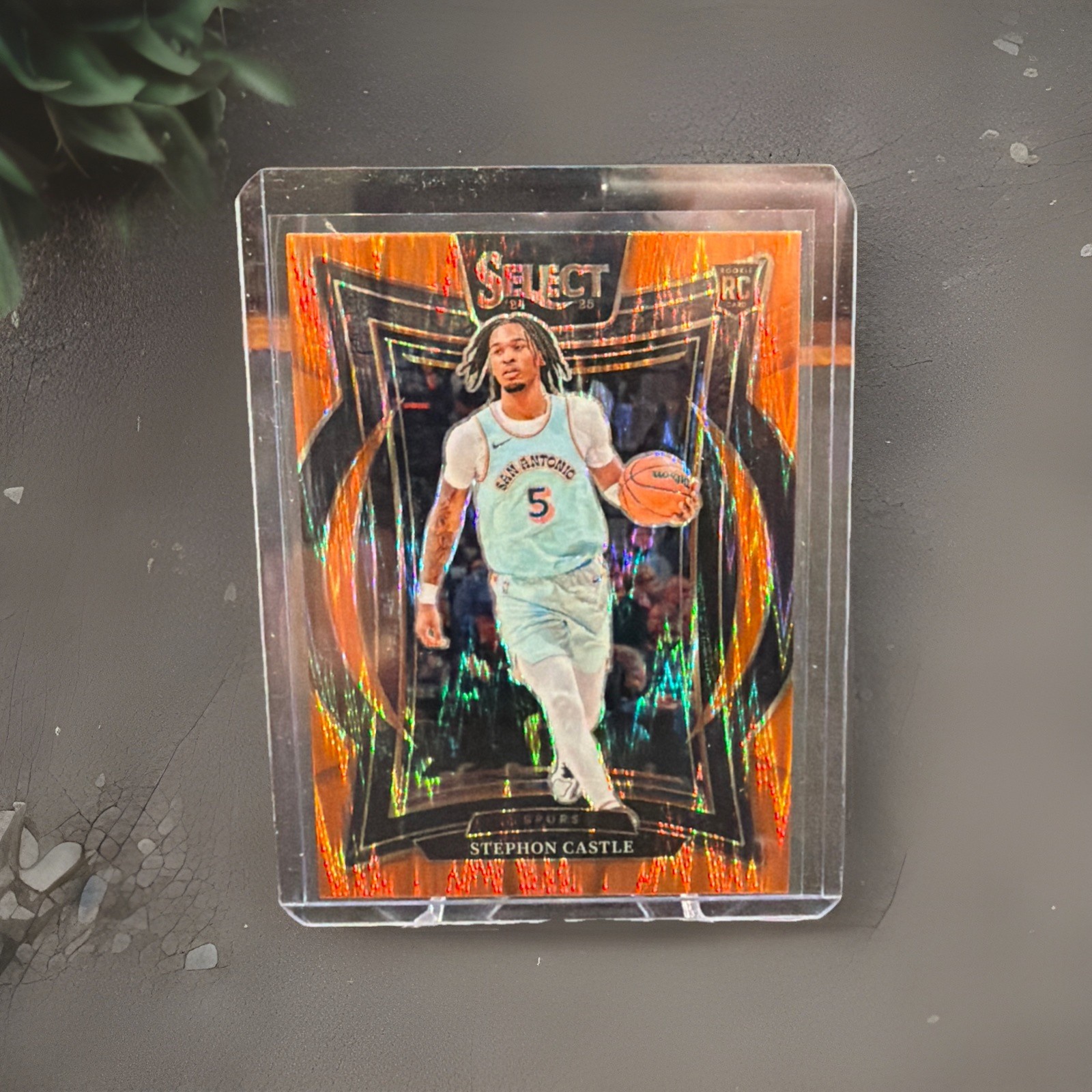 2024-25 Panini Select - Concourse Stephon Castle #72 Orange Tectonic Prizm (RC)