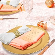 GOLD 50 Round 13" Plastic Salad PLATES Beaded Rim Party Events Decorations