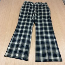 Vintage 70s Flare Leg Tartan Plaid Haggar Golf Pants Slacks 34x28 Scovill Zip