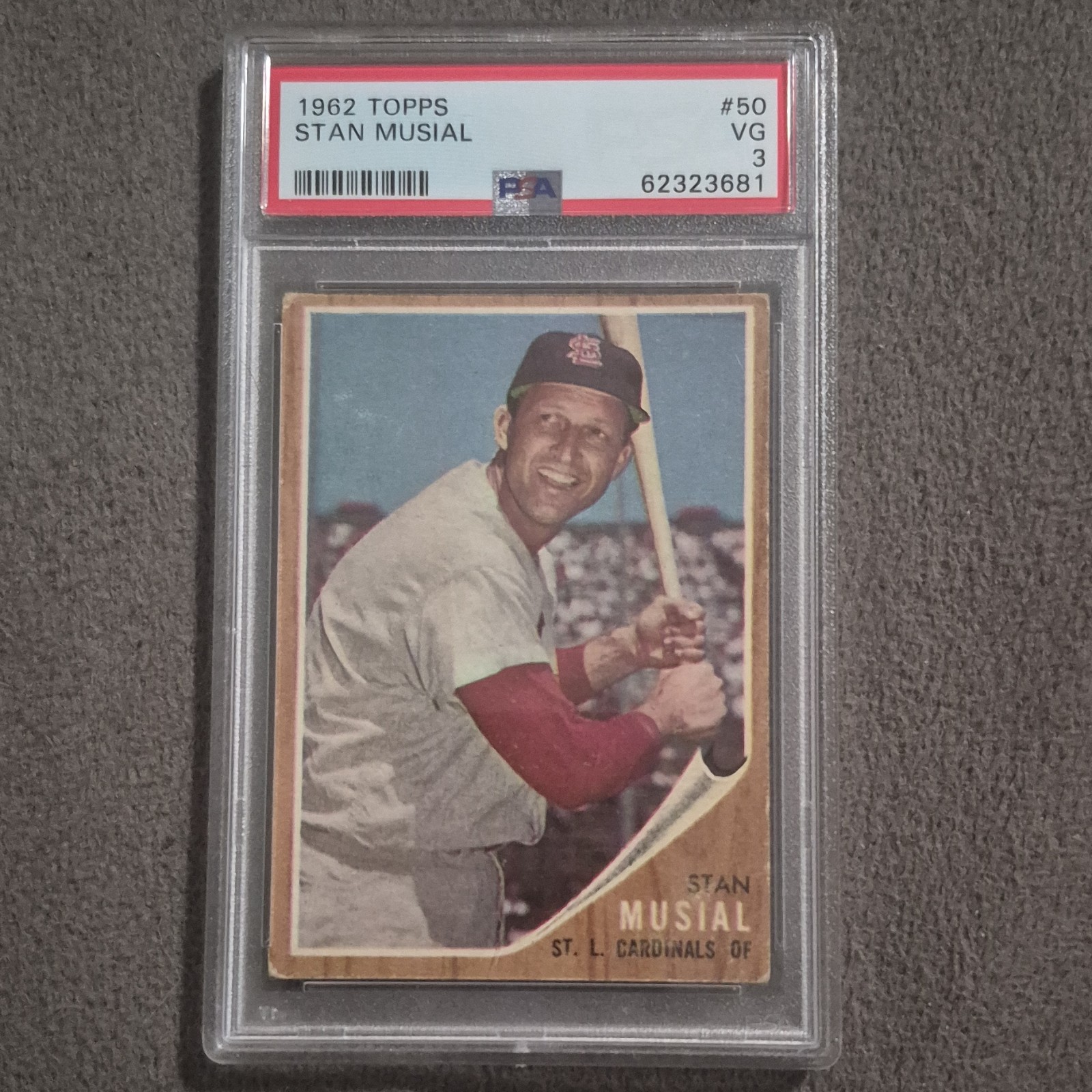 Topps 1962 Stan Musial #50 PSA 3 St. Louis Cardinals Base Set MLB Baseball