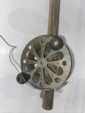 Vintage 5 inch Pfleuger Captain Fishing Reel, Used, Working Condition w/lure
