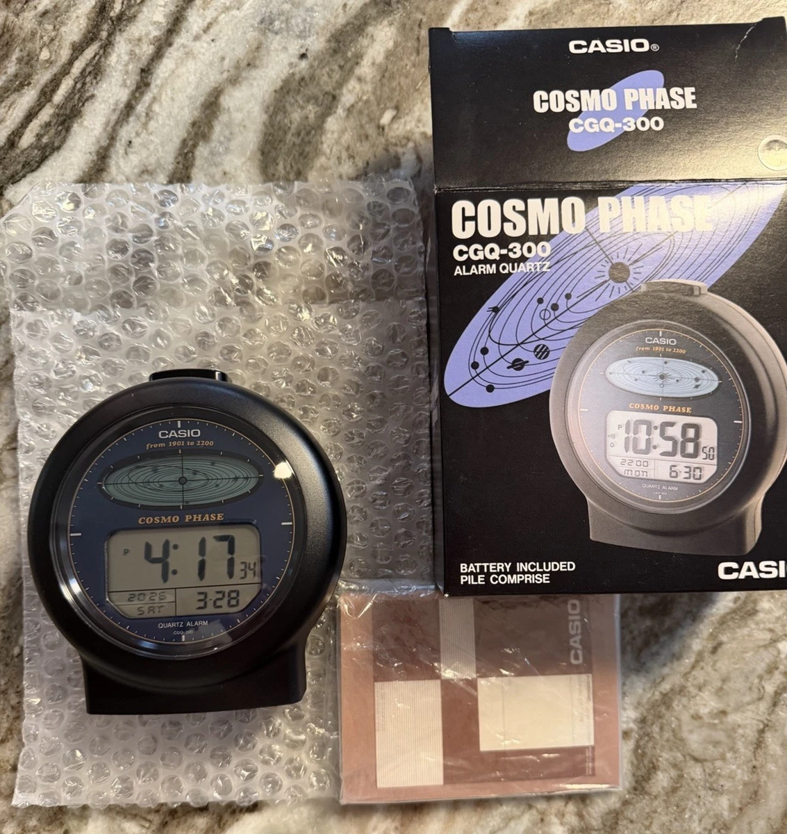 希少　CASIO CGQ-300 置時計　コスモフェイズ　COSMO PHASE Casio Cosmo Phase CGQ-300 Clock | #500617731
