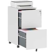 Vinsetto Steel File Cabinet with Hanging Bar for Letter A4 Legal Size White
