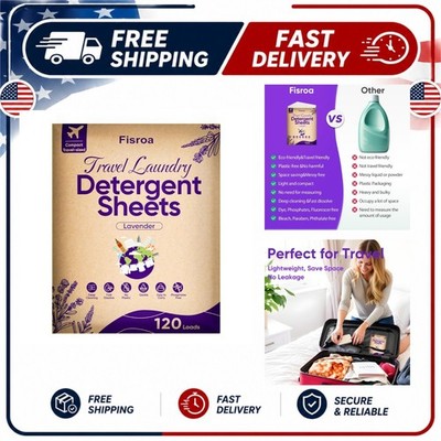 Laundry Detergent Sheets Fisroa Lavender 120 Loads Travel Camping