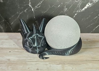 Echo Dot 4 / 5 Drachen Ablage / Farbe Galaxy Black (Glitzer)  / Ständer