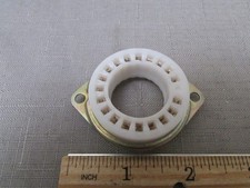 Vintage CRT Socket White PTFE Insulator 19-Position NOS