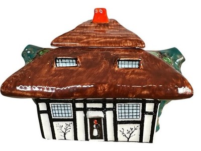 Tudor Cottage Pot Sugar Bowl John Maddock & Sons England Rustic