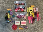 Vintage Mixed Bag 60+ Doll Accessories Shoes Brushes Barbie suitcase Kitchen Hat