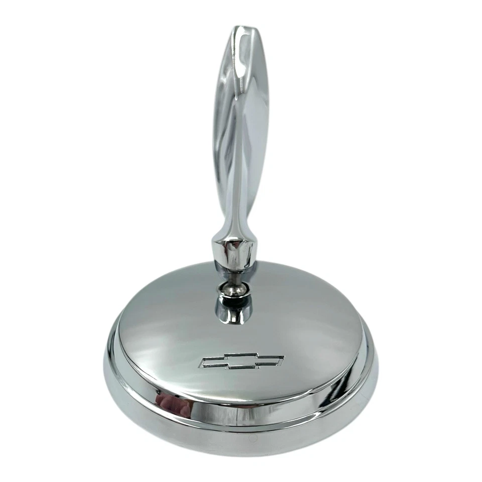 RH Passenger Side Chrome Exterior Door Mirror w/ Bowtie For 1965-66 Chevy Impala - Image 3 of 4